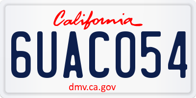 CA license plate 6UAC054