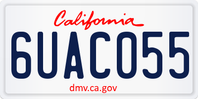 CA license plate 6UAC055