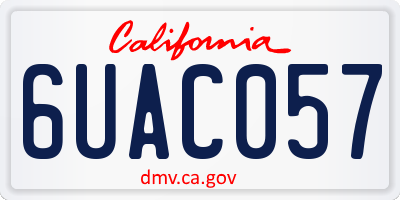 CA license plate 6UAC057
