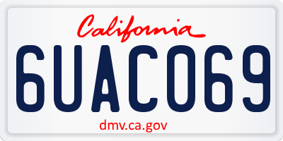 CA license plate 6UAC069