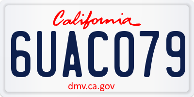 CA license plate 6UAC079