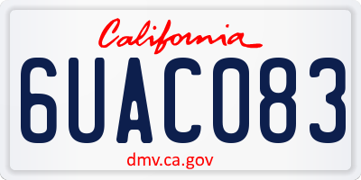 CA license plate 6UAC083