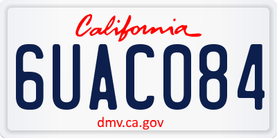 CA license plate 6UAC084