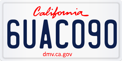 CA license plate 6UAC090