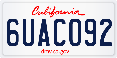 CA license plate 6UAC092