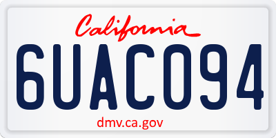 CA license plate 6UAC094