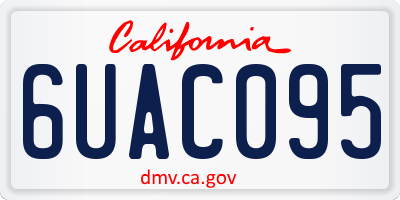 CA license plate 6UAC095