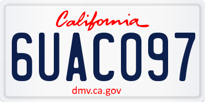 CA license plate 6UAC097