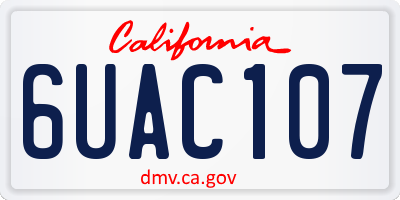 CA license plate 6UAC107