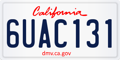 CA license plate 6UAC131
