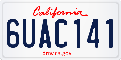 CA license plate 6UAC141