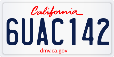 CA license plate 6UAC142
