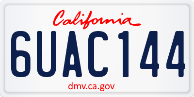 CA license plate 6UAC144