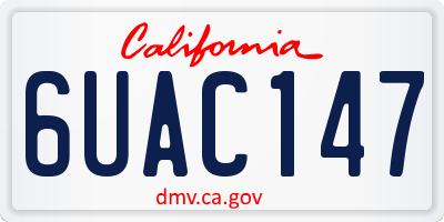 CA license plate 6UAC147