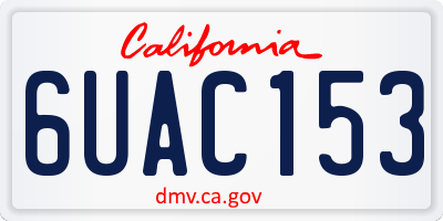 CA license plate 6UAC153