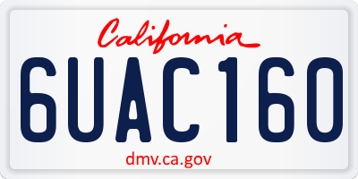 CA license plate 6UAC160