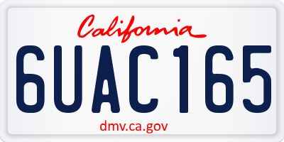 CA license plate 6UAC165