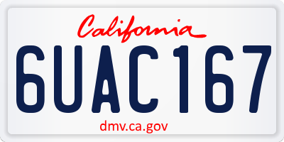 CA license plate 6UAC167
