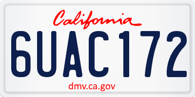 CA license plate 6UAC172