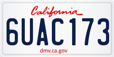 CA license plate 6UAC173