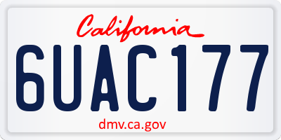 CA license plate 6UAC177