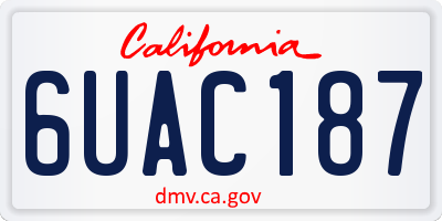 CA license plate 6UAC187