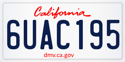 CA license plate 6UAC195
