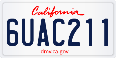 CA license plate 6UAC211