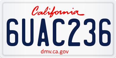 CA license plate 6UAC236