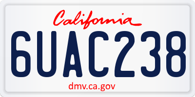 CA license plate 6UAC238