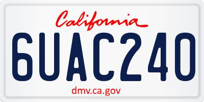CA license plate 6UAC240