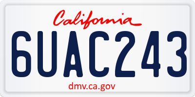 CA license plate 6UAC243