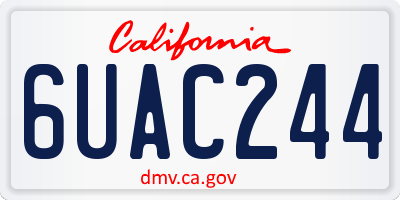 CA license plate 6UAC244