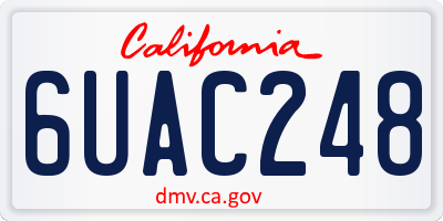 CA license plate 6UAC248