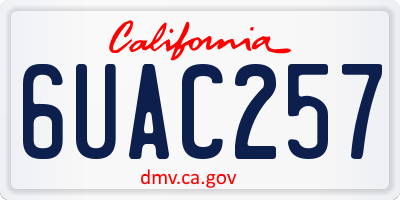 CA license plate 6UAC257