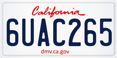 CA license plate 6UAC265