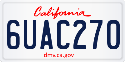 CA license plate 6UAC270