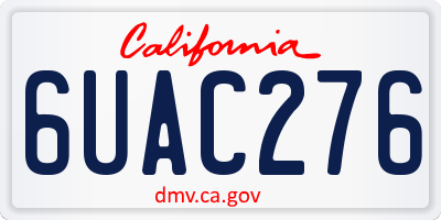 CA license plate 6UAC276