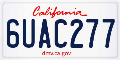 CA license plate 6UAC277