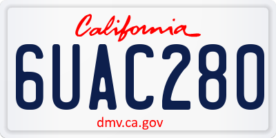 CA license plate 6UAC280