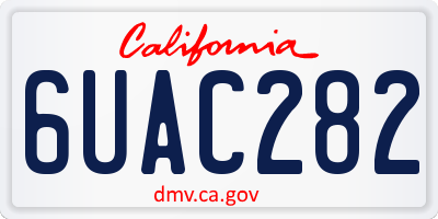 CA license plate 6UAC282