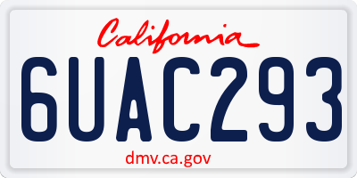 CA license plate 6UAC293
