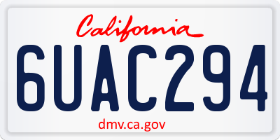 CA license plate 6UAC294