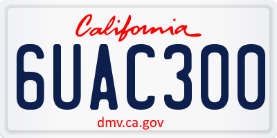 CA license plate 6UAC300