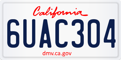 CA license plate 6UAC304