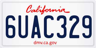 CA license plate 6UAC329