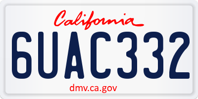CA license plate 6UAC332