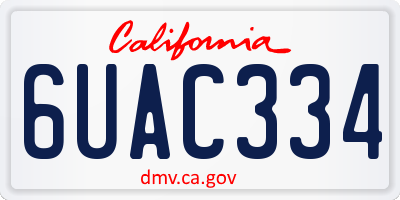 CA license plate 6UAC334