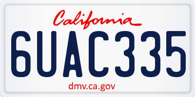 CA license plate 6UAC335