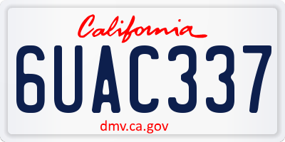 CA license plate 6UAC337